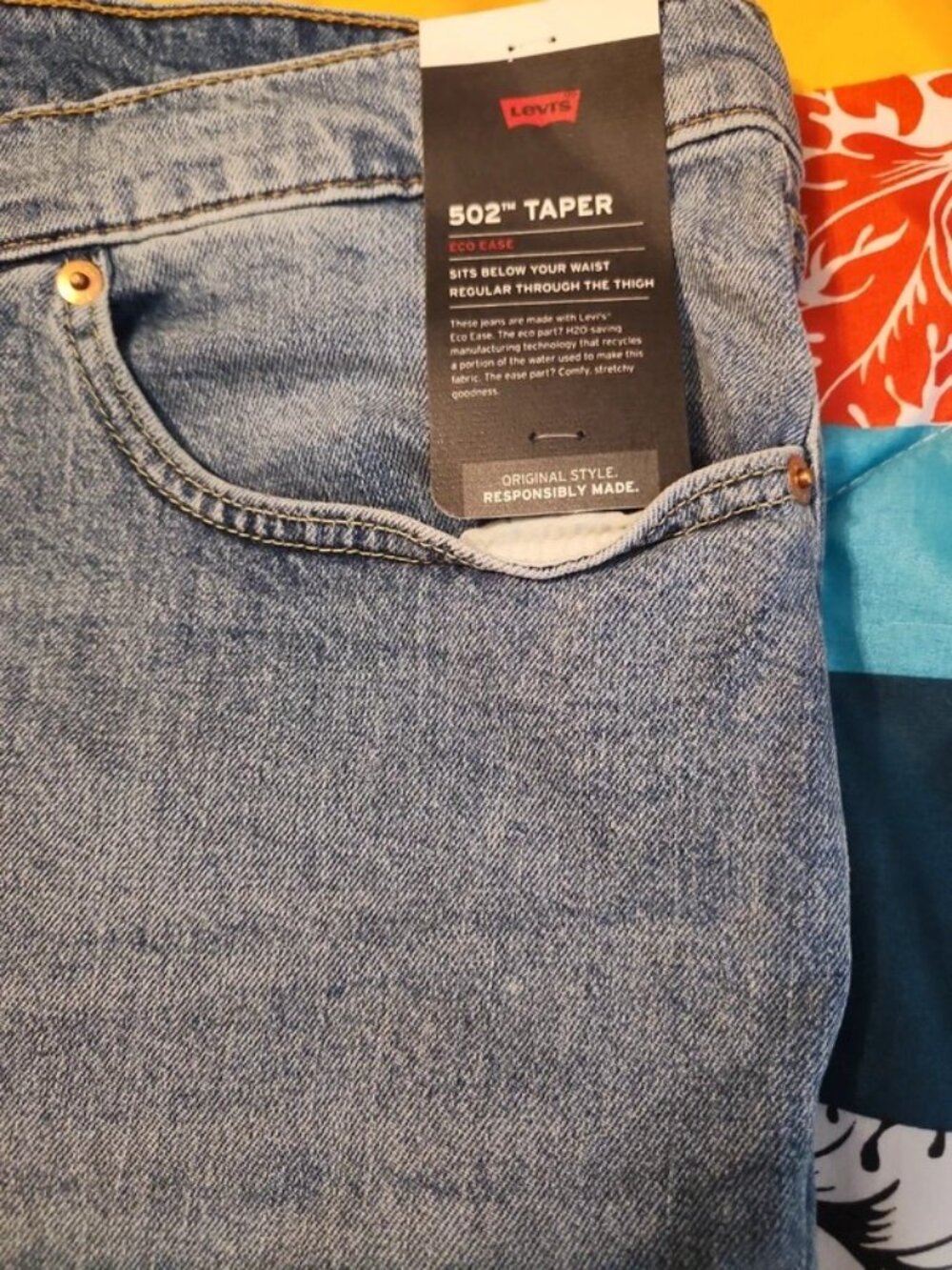 NWT Levi’s 502 Regular Taper Jeans 60x32 Blue Denim Big & Tall